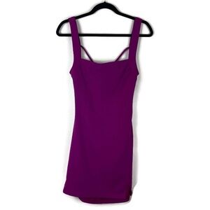 Lulus Backless Cutout Square Neck Mini Dress in Fuchsia